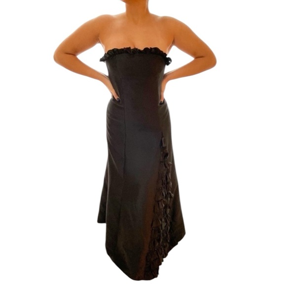 Jovani Strapless Gown Black - Picture 1 of 5
